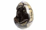 Septarian Dragon Egg Geode - Black Crystals #305801-2